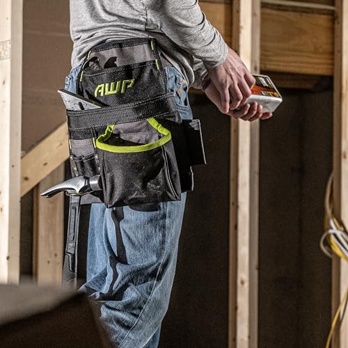 AWP Tool Pouch, Electrician Tool Pouch, Premium, Professional Multi-Pocket Organizer - size: 1 Pack, style: 9 Pocket Tool Pouch