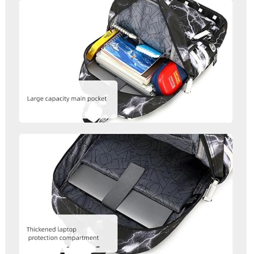 Basketball Player Tatu-m 0 Student Backpack Men's and Women's Laptop Backpack Ultralight Travel Backpack Schoolbag (Black1) - color: Black1