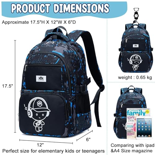 Bluboon Kids Backpack Boys Camo Bookbag Teens Elementary School Bag Daypack Travel Back Pack Middle school (Camo-princekin) - color: Camo-princekin