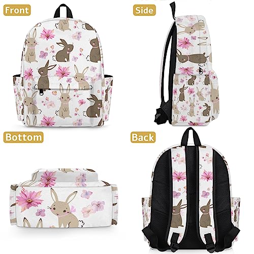 Easter Bunny Kids Backpack for Boys Girls Rabbit Flower Preschool Toddler Backpack Kindergarten Nursery Bookbag Travel Children Lightweight School Bag - color: Rabbit