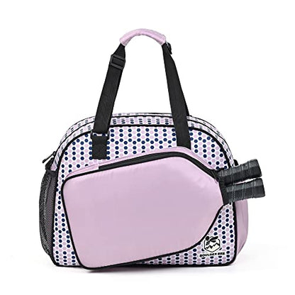 Boulder Bee Pickleball Bags, Premium Pickleball Tote Bag for Girls, Women’s Hand/Shoulder Gym Bag w Water Bottle Holder, with Pickleball Racquet/Paddle Holder - color: Pink Done