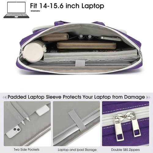15-15.6 inch Laptop Shoulder Bag, for MacBook Pro 16, Hp Lenovo Dell 14 inch Waterproof Messenger Bag Case Sleeve (purple) - color: Purple
