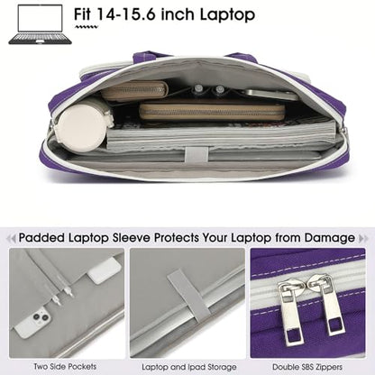 15-15.6 inch Laptop Shoulder Bag, for MacBook Pro 16, Hp Lenovo Dell 14 inch Waterproof Messenger Bag Case Sleeve (purple) - color: Purple