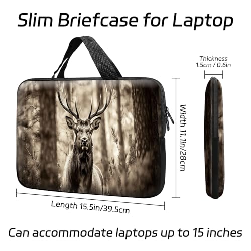 14 15 15.4 15.6 inch Laptop Handle Bag Computer Bag, Pouch Holder Notebook Sleeve Cover Soft Case Compatible for Dell,Lenovo,Toshiba HP, Asus Notebook-Bull Elk - color: Bull Elk