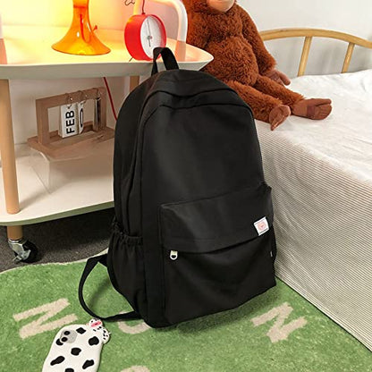 Eagerrich Aesthetic Cute School Backpack for Teens Girls Laptop Bag - color: Black