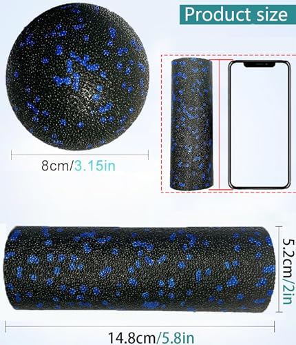 Extra Mini Foam Roller - High Density Massage Roller, Extra Small Yoga Roller for Physical Therapy, Myofascial Release, Deep Tissue & Muscle Recovery of Arms and Legs - color: Blue