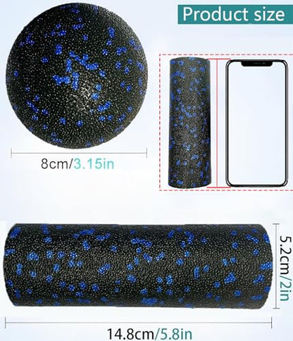 Extra Mini Foam Roller - High Density Massage Roller, Extra Small Yoga Roller for Physical Therapy, Myofascial Release, Deep Tissue & Muscle Recovery of Arms and Legs - color: Blue