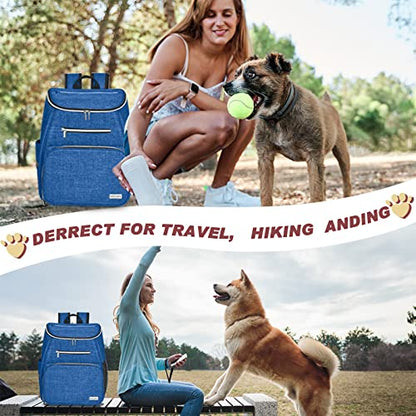 BAGLHER丨Dog Travel Bag Backpack, Airline Approved Pet Supplies Backpack, Dog Travel Bag with 2 Silicone Collapsible Bowls and 2 Food Baskets Blue - color: Blue