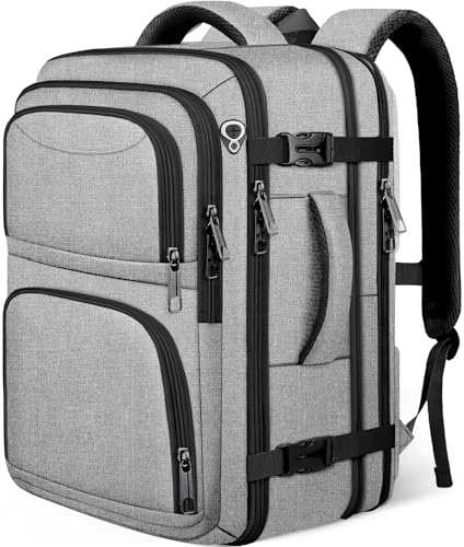 Travel Backpack for Men, Expanable Carry on Backpack, TSA 17.3 inch Laptop Bag Flight Approved, Lightweight Business Luggage Bag, Travel Gifts for Men Women, Grey - color: Grey, size: X-Large