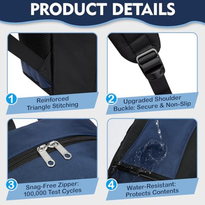 School Backpack for Middle School Teen Boys Bookbag Big Kids 16-18 10-12 10-13 12-14 14-16 Years Old Knaksack Mochila Escolar Para Niños Teenager Youth Schoolbag Senior Year Most Women Men 18" - color: Navy