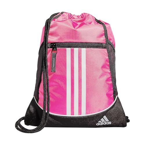 adidas Alliance Sackpack – Drawstring Backpack for Sports, Small Gym Bag, Team Shock Pink/2, OSFA - color: Team Shock Pink/2