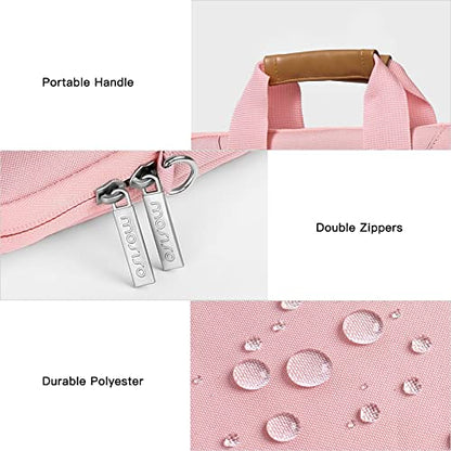MOSISO Vertical Laptop Shoulder Bag, 15-16 inch Computer Bags Compatible with MacBook Air 15 inch/Pro 16 inch, HP Dell Asus Acer Lenovo Notebook, Laptop Bag with Trolley Sleeve&Zipper Pockets, Pink