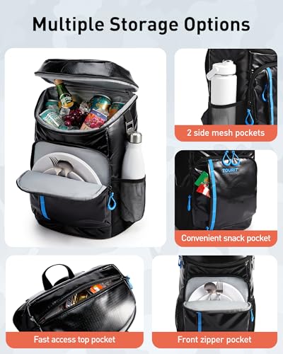 TOURIT Backpack Cooler Insulated 30 Cans, Lightweight Leak Proof Travel Cooler Bag, Soft Waterproof Cooler Backpack for Men Women, Camping Hiking Beach Travel Picnic - color: 02-Forest Green