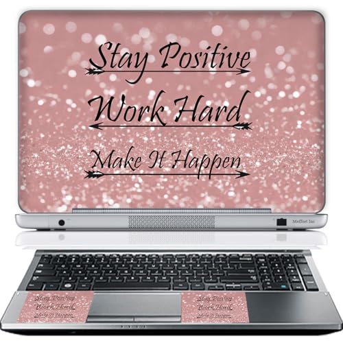 17 17.3 Inch Laptop Skin Sticker Cover Premium Sticker Cover Art Decal Decorative (Included 2 Wrist Pad Skins) - Pink Stay Positive - color: 3700, size: 17 Inch