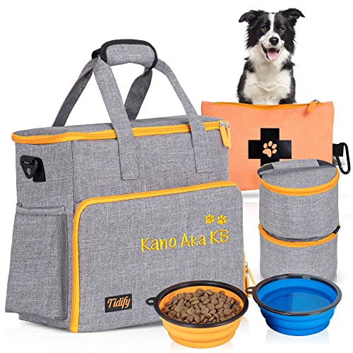 Customized Dog Travel Bag - You Name It and We Make It, Your Own Personalized Pet Travel Bag, Make It Special for You and Your Pet. (Light Grey) - color: Personalized Grey Dog Bag