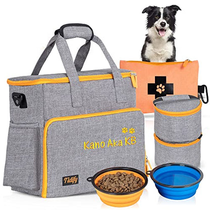Customized Dog Travel Bag - You Name It and We Make It, Your Own Personalized Pet Travel Bag, Make It Special for You and Your Pet. (Light Grey) - color: Personalized Grey Dog Bag