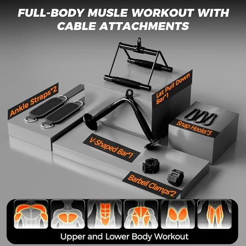 Mikolo Home Gym, Workout Station with 150LBS Weight Stack, Multifunctional Home Gym Equipment, Exercise Equipment for Full Body Strength Training - style: HGS with Cable attachments