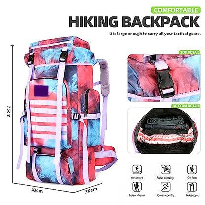 King'sGuard 70L Camping Hiking Backpack for Men Women Large Military Tactical Backpack Molle Rucksack Backpack for Outdoor - color: Nebula Camo