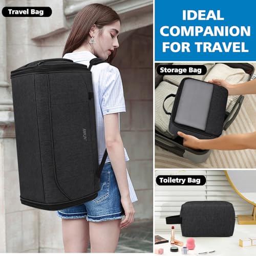 Convertible Garment Bags for Travel - Carry on Garment Duffle Bag with Backpack Straps for Men Women, 4 in 1 Large Travel Duffel Bags with Shoes Compartment Hanging Suit Dress Weekender Bag 3pcs Set - color: C-Black