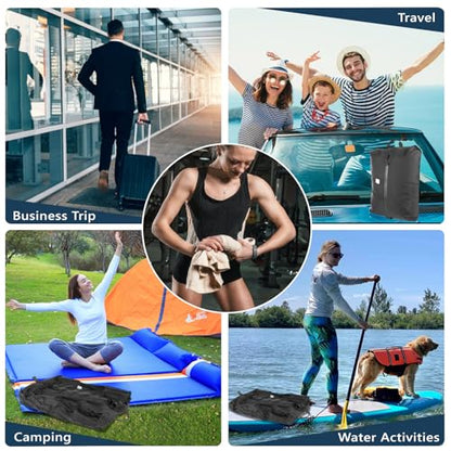 Dobaly 24L Vacuum Bags for Travel, IP67 Reusable Vacuum Seal Bags for Carry On Suitcases Vacuum Packing Cubes for Luggage and Backpack Space Saver Lightweight&Durable(2PC No Pump)