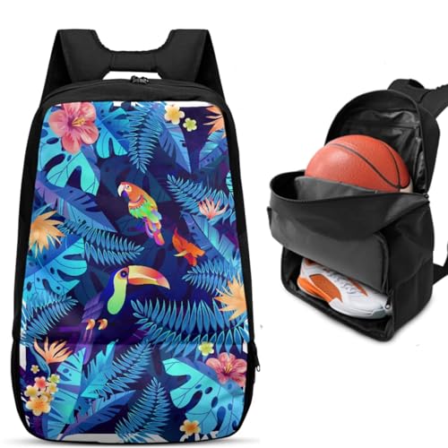 Basketball Backpack With Separate Ball Compartment And Shoes Fit Basketball Volleyball Football - color: Toucan