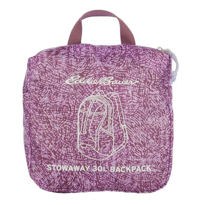 Eddie Bauer Stowaway Packable Backpack | Travel | Outdoor | Lightweight | Foldable | Durable | Ripstop Polyester | 30L - Lilac - color: Lilac, size: 30L