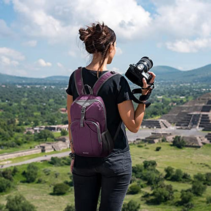 G4Free Mini 10L Hiking Daypack Small Hiking Backpack Cycling Compact Shoulder Backpack Outdoor for Men Women - color: Purple