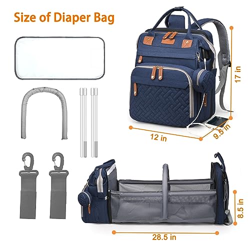 Astro alan Baby Diaper Bags with Changing Station, Waterproof Diaper Bag Backpack for Moms Dads with USB Charging Port, Baby Shower Gifts, Large Capacity diaper backpack, Blue - color: Blue