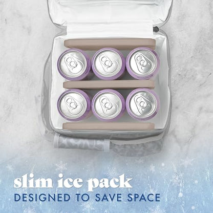 Cool Coolers by Fit & Fresh 4 Pack XL Slim Ice Packs, Quick Freeze Space Saving Reusable Ice Packs for Lunch Boxes or Coolers - color: Taupe (4 Pack)