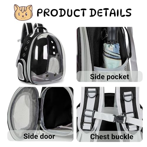 Cat Bubble Backpack Carrier for Small Medium Dogs Cats Carrying Bag, Airline Approved Pet Travel Carrying Bag Dog Hiking Walking Outdoor Backpack (Black) - color: Black