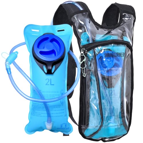 Sojourner Rave Hydration Pack - Hydration Backpack - Hydropack with 2L Bladder - Water Backpack for Festivals, Hiking, Running, Biking and More - color: Transparent Clear