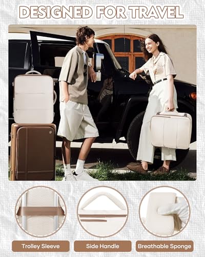 suradar Travel Backpack for Women Men,Carry On Backpack Flight Approved Hiking Backpack Rucksack Casual Daypack Personal Item Travel Weekender Essentials Backpacks Beige Brown - color: A10-beige Brown, size: Large