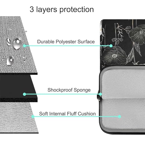 MOSISO Laptop Bag for Women 15.6 inch, 15-16 inch Computer Bag Compatible with MacBook Air 15 inch/Pro 16 inch, HP Dell Lenovo Asus Notebook, Laptop Messenger Shoulder Sleeve with Strap, Retro Flower