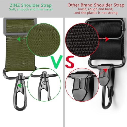 ZINZ 79 inch Shoulder Strap, Extra-thick Fixed Cushion Pad and Dual Clasps Universal Replacement Strap with Metal Swivel Hooks for Laptop Bags, Luggage Bags, Camera, Crossbody(Army Green) - color: Army Green
