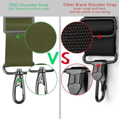 ZINZ 79 inch Shoulder Strap, Extra-thick Fixed Cushion Pad and Dual Clasps Universal Replacement Strap with Metal Swivel Hooks for Laptop Bags, Luggage Bags, Camera, Crossbody(Army Green) - color: Army Green