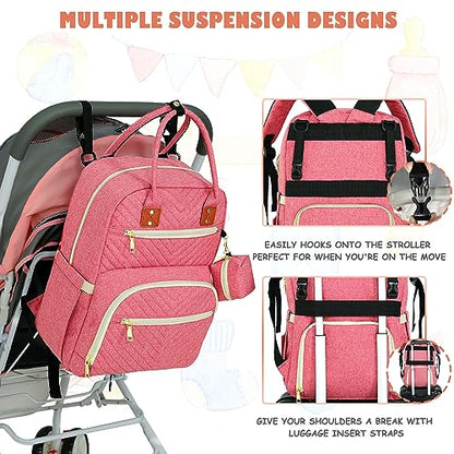 Tenot Baby Diaper Bag Backpack, Travel Diaper Bags for Babys Girl Boy Large Capacity Baby Bag Backpack for Women Pink - color: Pink