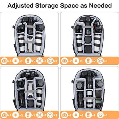 MOSISO Camera Backpack, DSLR/SLR/Mirrorless Photography Camera Bag 15-16 inch Waterproof Hardshell Case with Tripod Holder&Laptop Compartment Compatible with Canon/Nikon/Sony, Gray - color: Gray