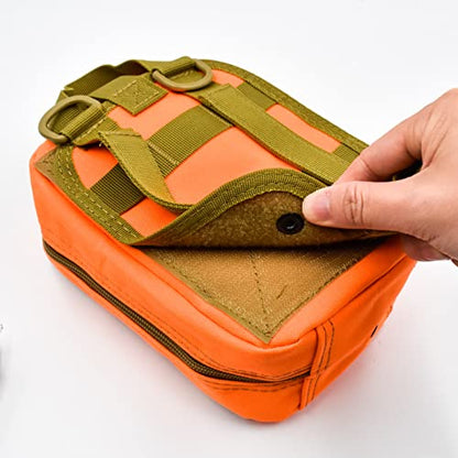First Aid Pouch 1000D Nylon Tactical Molle Tear Away Medical Pouch Empty Utility Pouch for Outdoor Activities Medical Supplies Camping Hiking Travel,Bag Only - color: Orange