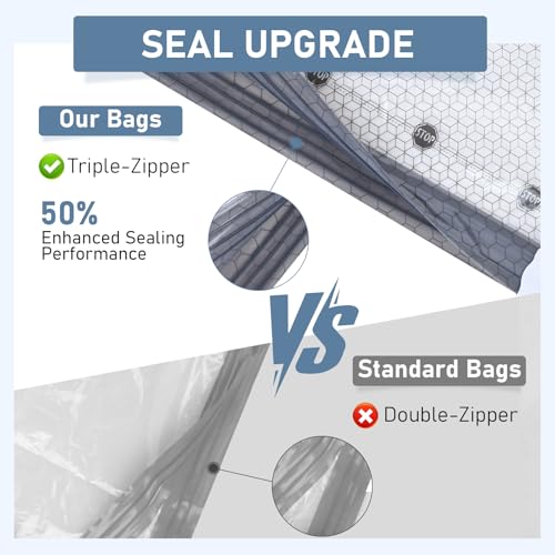 Travel Vacuum Storage Bags with Rechargeable Cordless Pump, 15 Pack 3 Sizes Compression Packing Bag Set for Luggage, Thickened Vacuum Seal Bags for Clothing, Triple-Zipper Sealer Upgrade - size: 15 Pack In 3 Sizes