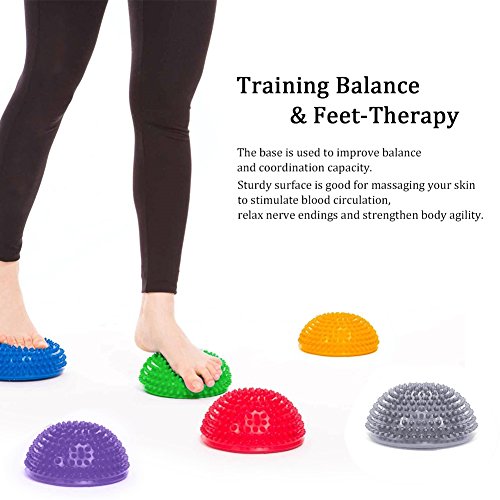 VGEBY Massage Semi Circle Ball, Foot Massage Half Ball Balance Exercise Pods Spiky Kit for Deep Tissue (Color : Silver)