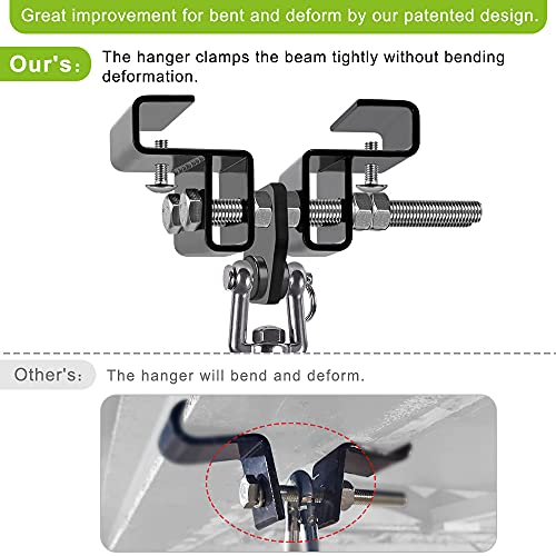 Dolibest Heavy Bag Mount, Punching Bag Hanger, I Beam Hanger, Heavy Bag Hanger for Punching Bag Accessories, Punching Bag Bracket, Beam Hanger with Swivel Hook, Ceiling Mount for Boxing Bag - color: I-beam hanger-360°+ 180° rotation-1Pack