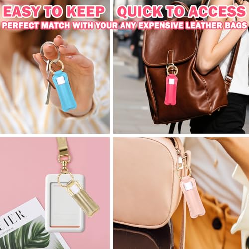WK IEASON Lip Balm Holder for Chapstick Lipstick Sleeve Keychain,Small Christmas Gifts Stocking Stuffers for Teen Girls Women - color: 5 Pcs-set B