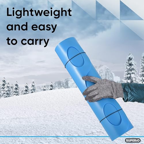 Superio Snow Slider Mat, Flexible Snow Sled Flying Carpet, Roll up Sleds for Kids 36" / Adults 54" Lightweight Plastic Snowboard Sled, 1 Pack - color: Blue, size: 54"