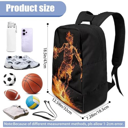 Basketball Backpack With Separate Ball Compartment And Shoes Fit Basketball Volleyball Football - color: Flame Basketball