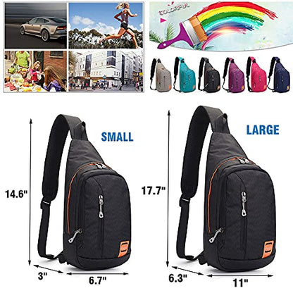 Peicees Small Sling Backpack Waterproof Unisex Shoulder Bag Chest Crossbody Daypack - color: 2_blue, size: Large