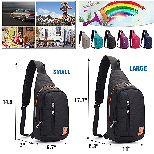 Peicees Small Sling Backpack Waterproof Unisex Shoulder Bag Chest Crossbody Daypack - color: 2_purple, size: Small