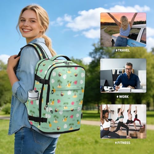 Travel Backpack with Shoe Compartment, 20L Large Capacity Laptop Backpack for Men Women, Summer Vibes Daypack for Traveling Hiking Carry On