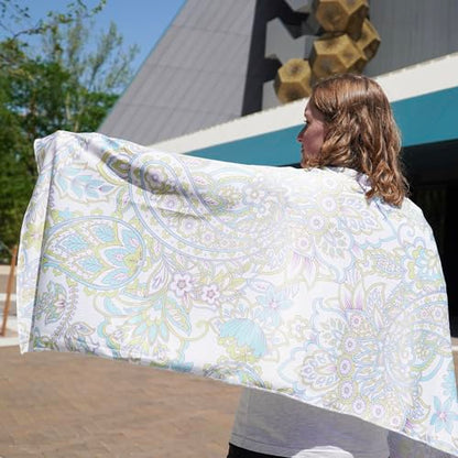 SHAKEitCOOL Large Cooling Shawl - Instant Heat Relief for Outdoor Events - color: Muted Paisley