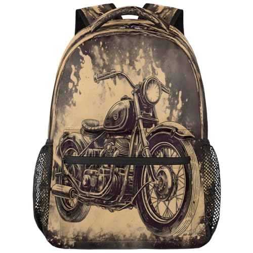 Motorcycle Backpack with Chest Strap, Casual Backpack for Women Men, 16 Inch Daypack for Travel Work, Sports - color: Multicolor