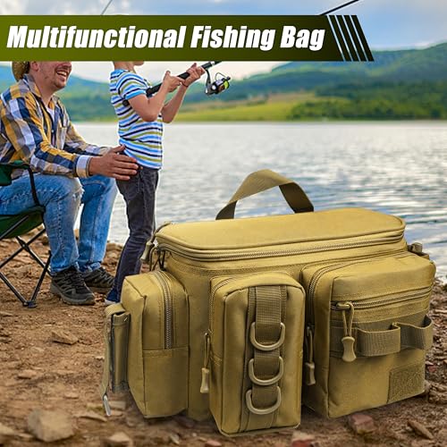 Shaddock Fishing Portable Backpack Waist Bag with Rod Holder, Fly Fishing Sling Crossbody Fanny Pack for Fishing Camping Hiking Men Women Gift